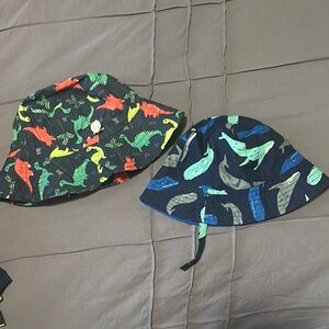 Kids Dinosaur and Whale Print Bucket Hats